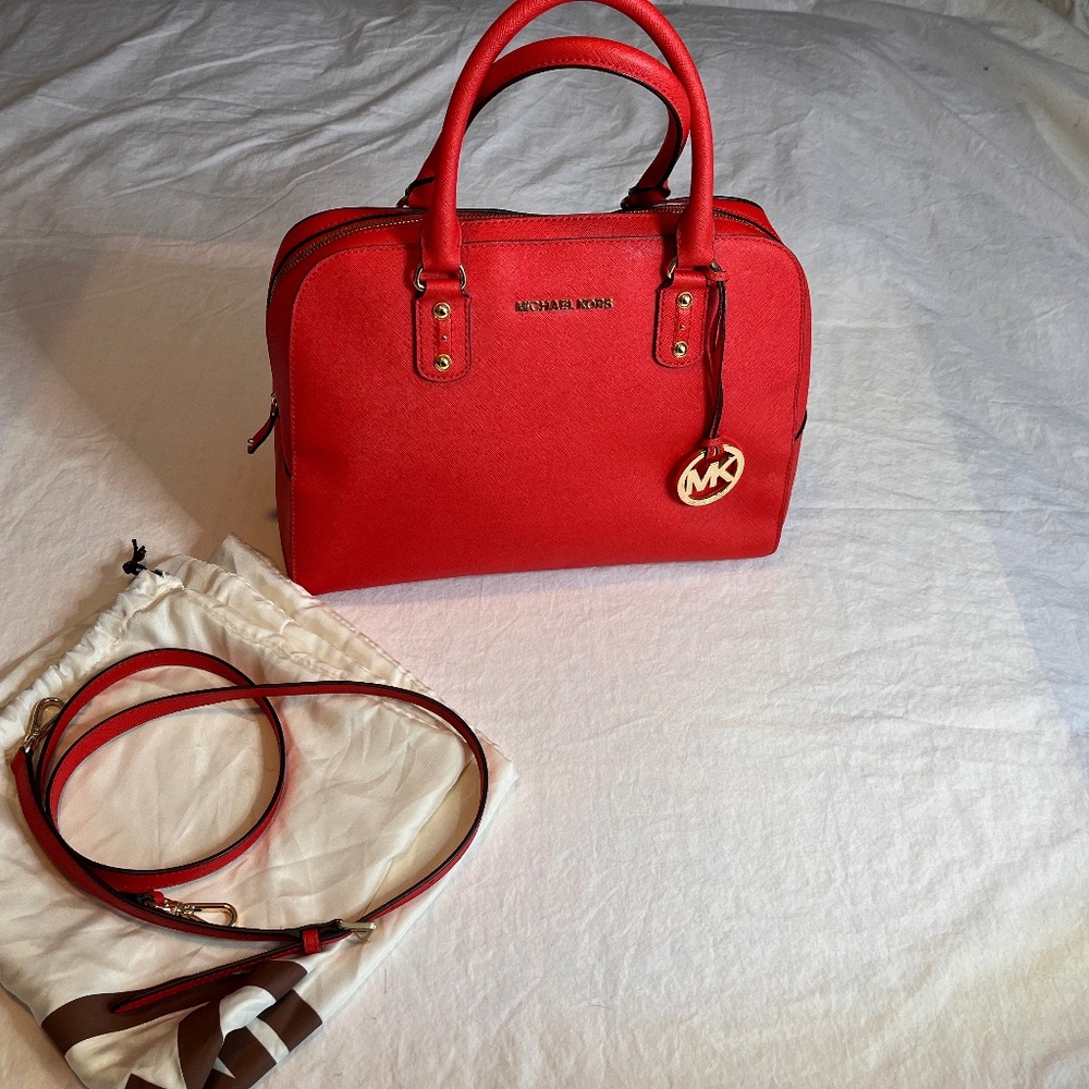 Michael Kors Jet Set Saffiano Satchel - Orange